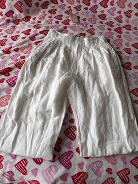 Doen White Straight-Leg Pants